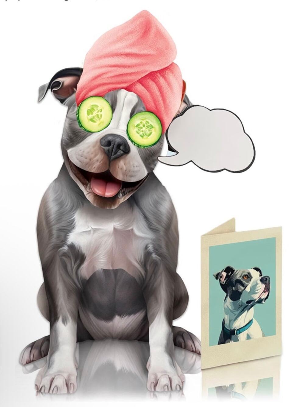 Freshcut Paper Pop Up Pet Card Pit Bull Dog Birthday 3D Greeting Blank Note Card